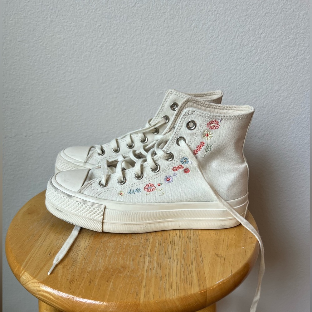 Floral High-Top Platform Converse